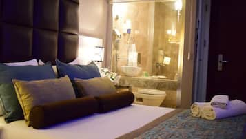 Pillow-top beds, minibar, in-room safe, desk