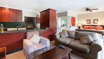 Family Room, 1 Bedroom | Living area | 54-cm plasma TV with satellite channels, TV