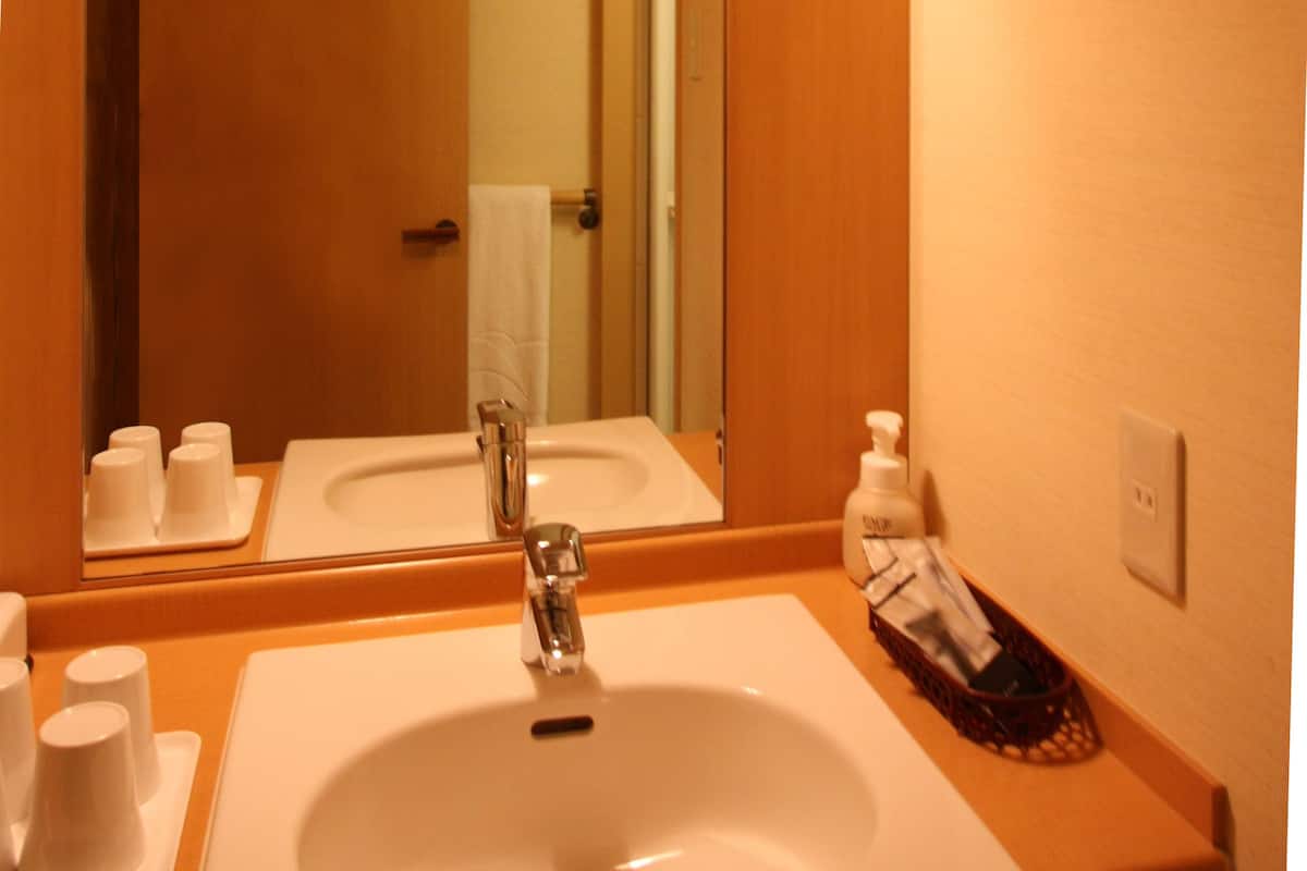 japanese-western style room (2 single beds, additional futon available according to number of adult) | bathroom sink