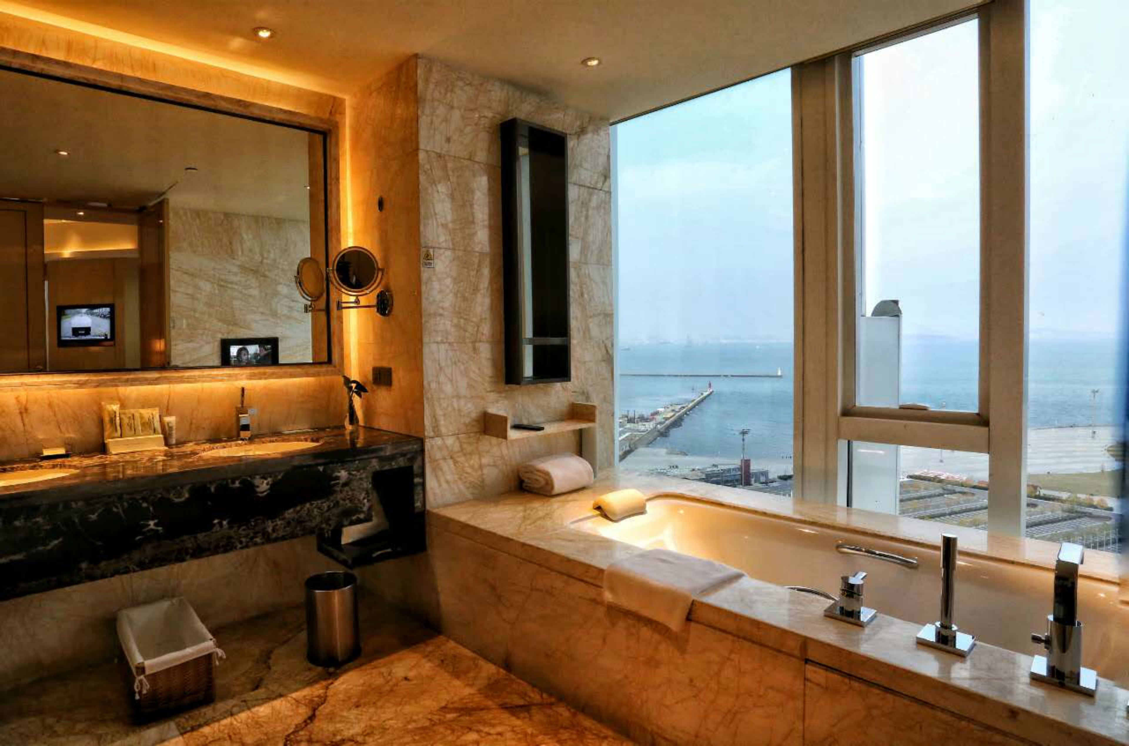 chairman suite | bathroom | separate bathtub and shower, deep-soaking bathtub, designer toiletries