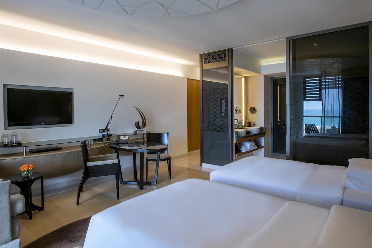 Kamer, 2 eenpersoonsbedden | Lakens van Egyptisch katoen, luxe beddengoed