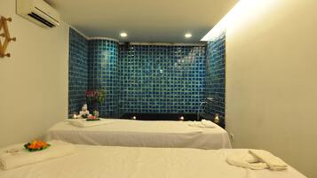 Body treatments, beach massages, body wraps, body scrubs, facials