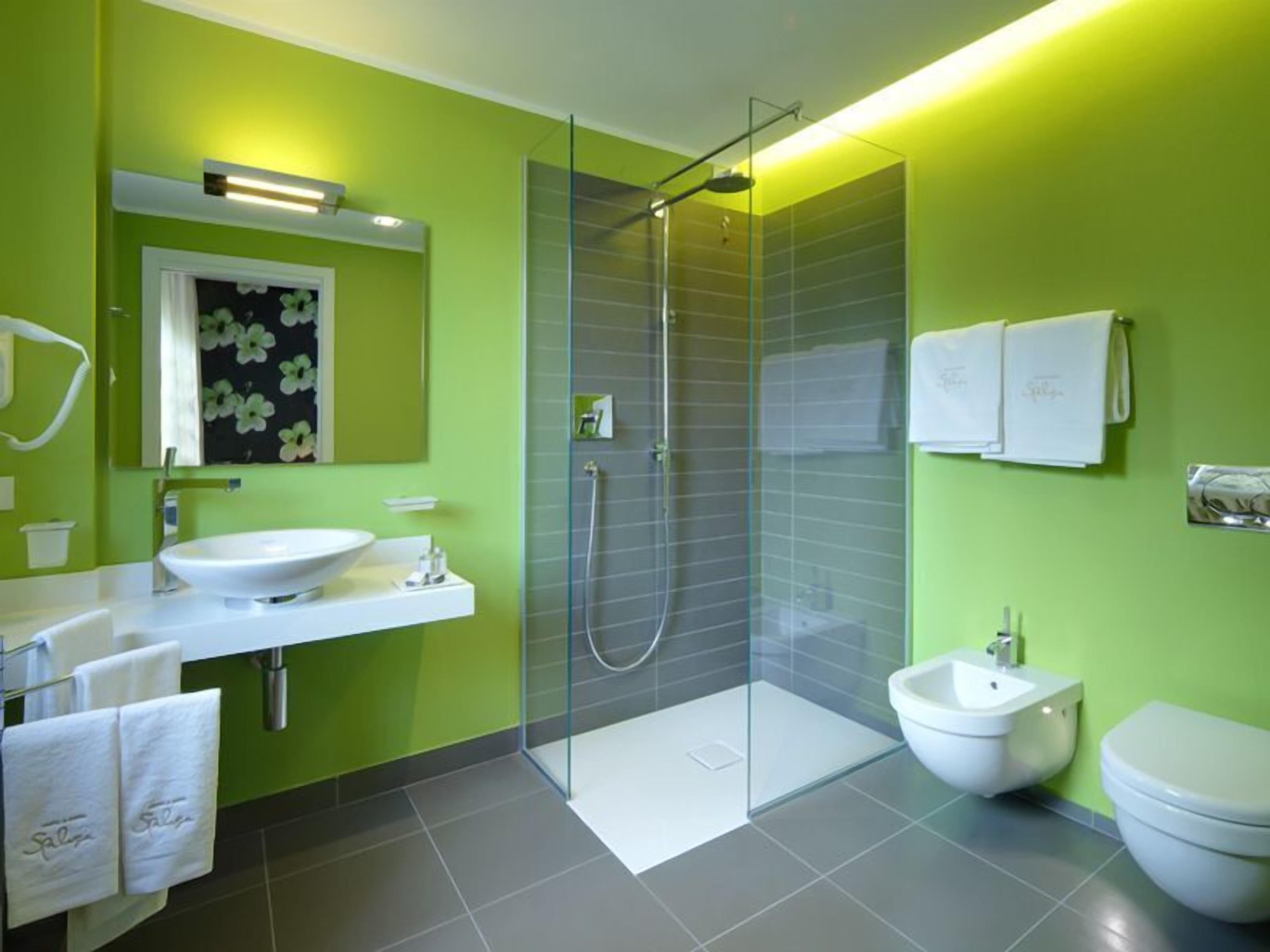 shower, rainfall showerhead, designer toiletries, hair dryer