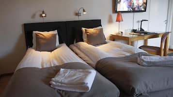 Twin Room | Hypo-allergenic bedding, down comforters, individually decorated, desk