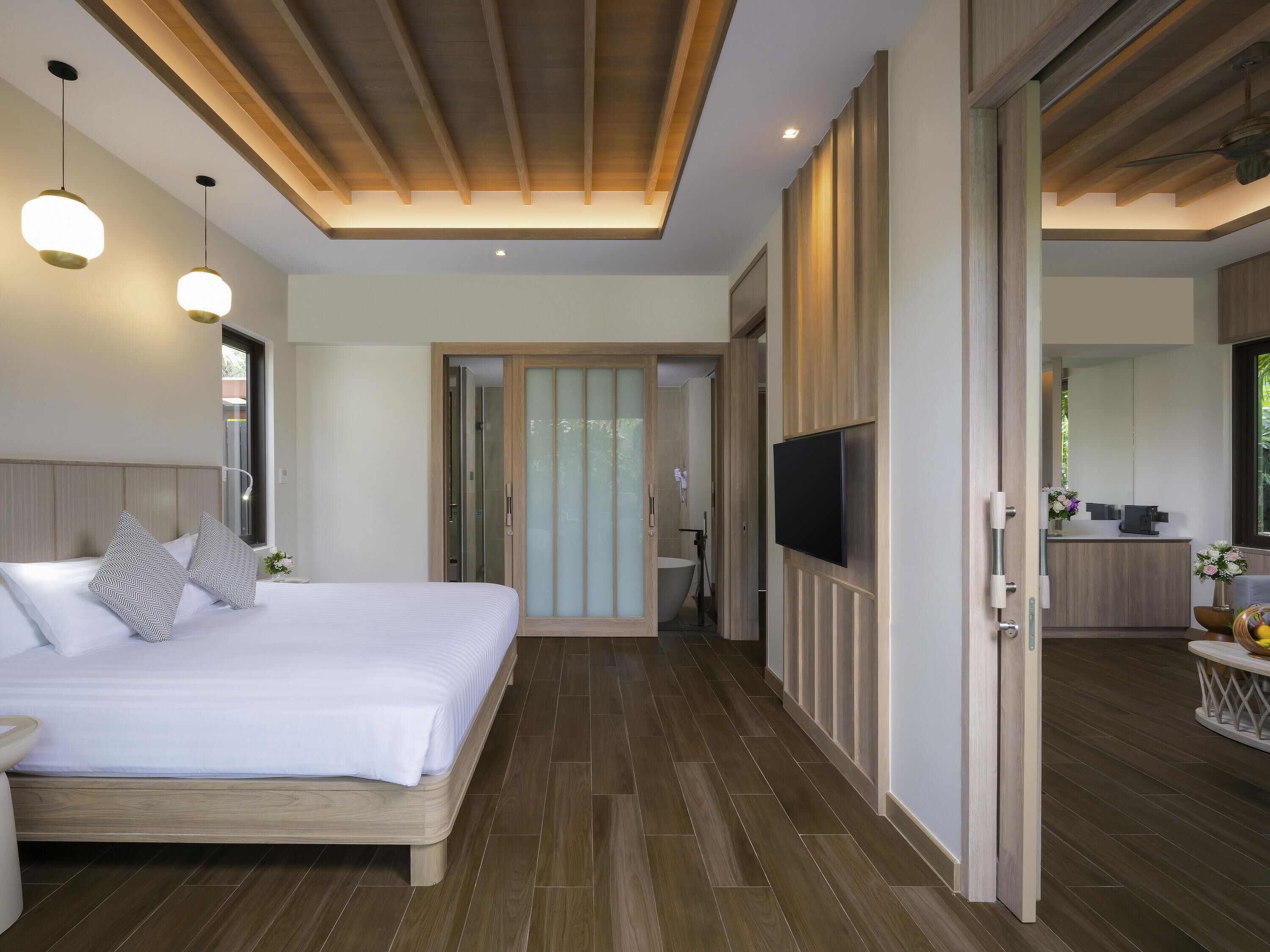 Villa, junto a la alberca | Caja de seguridad en la habitación, escritorio y cortinas blackout 