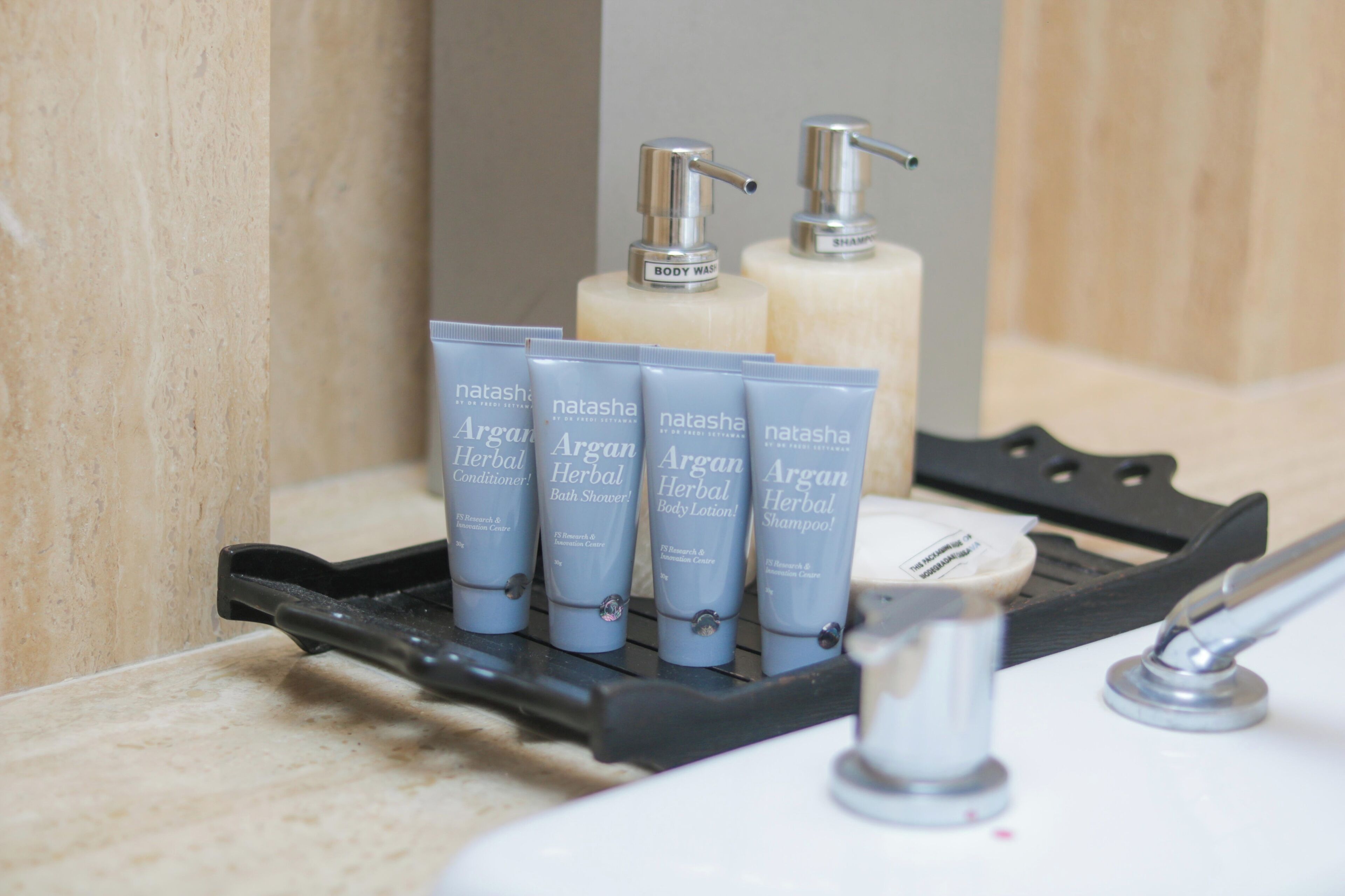 artsy suite | bathroom | shower, free toiletries, hair dryer, bathrobes