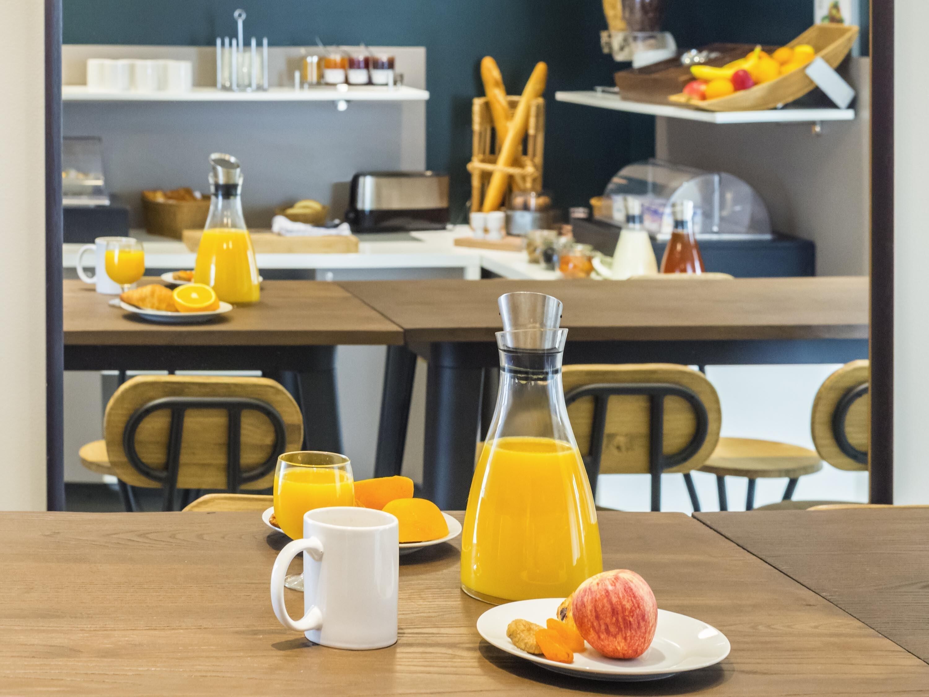 Tägliches Frühstücksbuffet gegen Gebühr