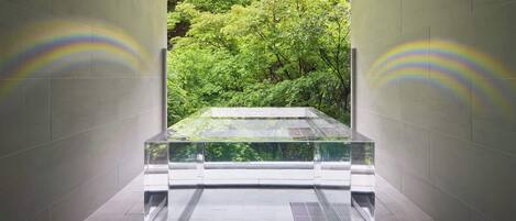 Modern Art Suite Room with Open-Air Hot Spring Bath (Kohoo) Non smoking | Bathroom | Hair dryer, electronic bidet, towels