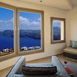Panorama Suite with Hot Tub and Caldera View | View from room - Kalestesia Suites (Santorini)