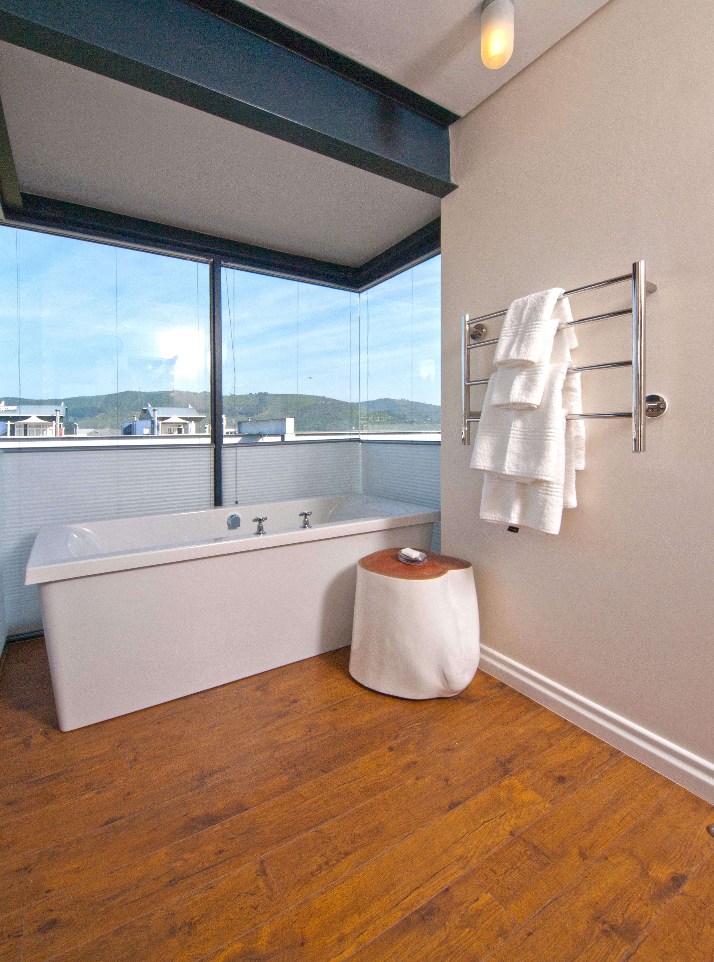 luxury room | bathroom | separate bathtub and shower, free toiletries, hair dryer, bathrobes