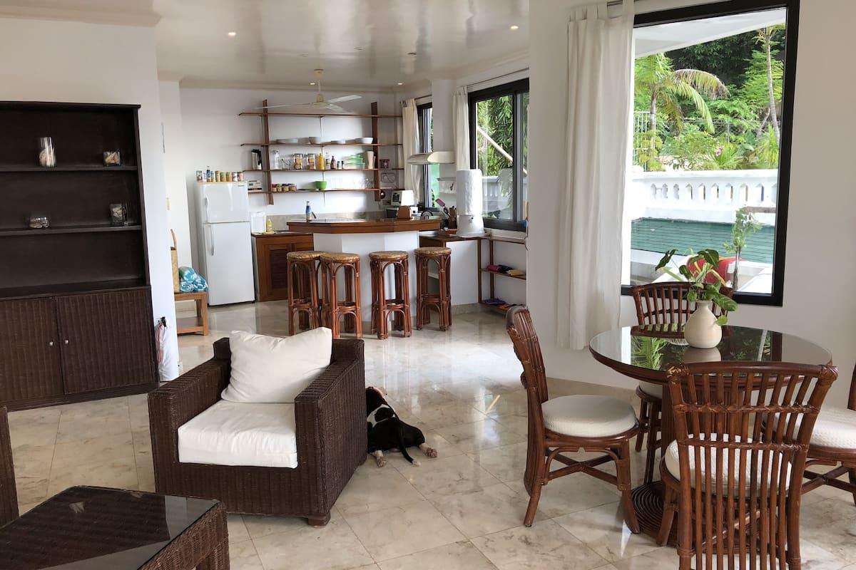 Panoramic Apartment, 2 Bedrooms, Ocean View | Living area | Books