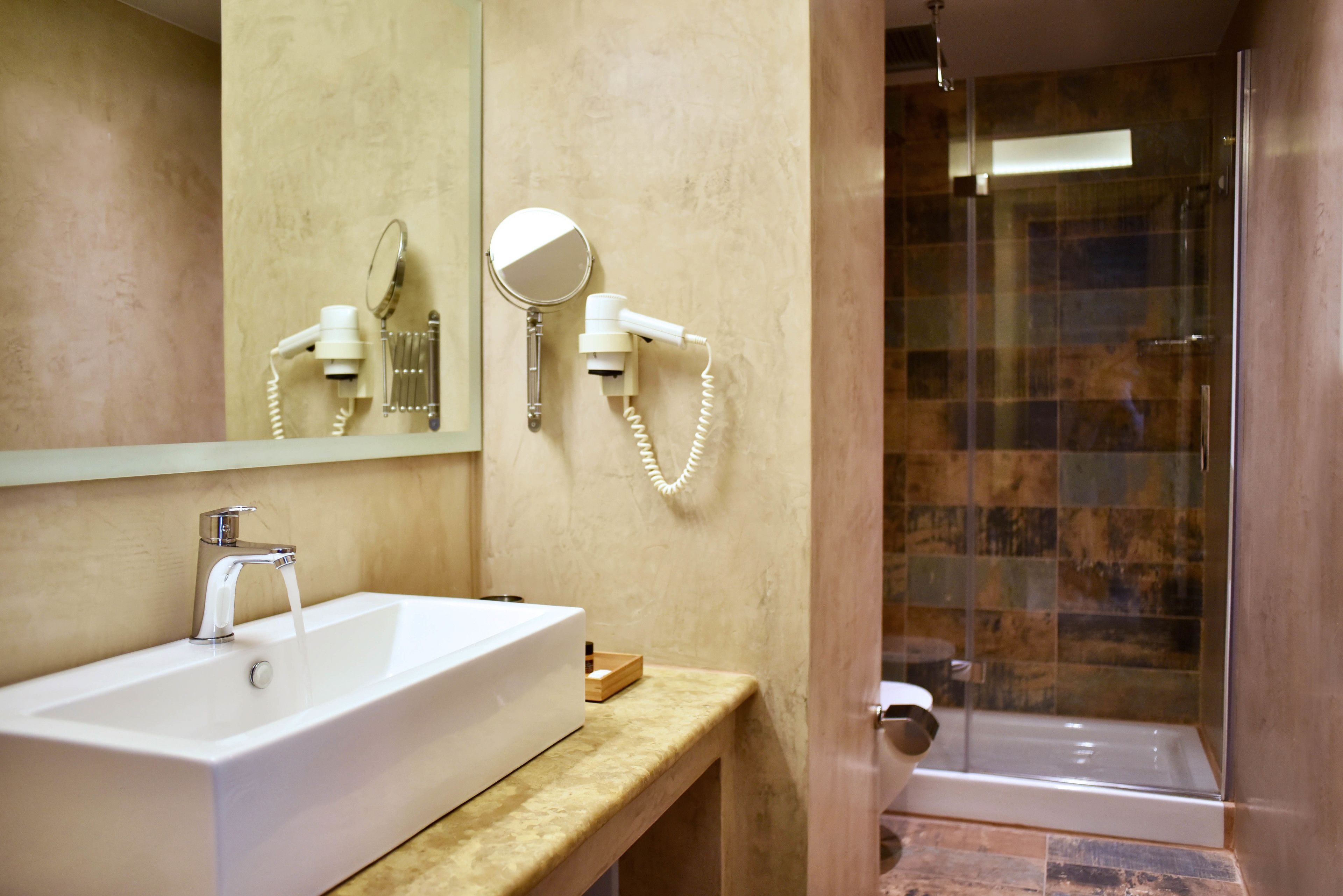 suite, sea view (meliti) | bathroom | shower, towels