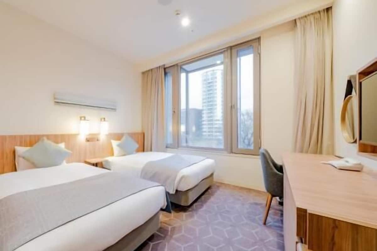 Down comforters, in-room safe, blackout drapes, iron/ironing board