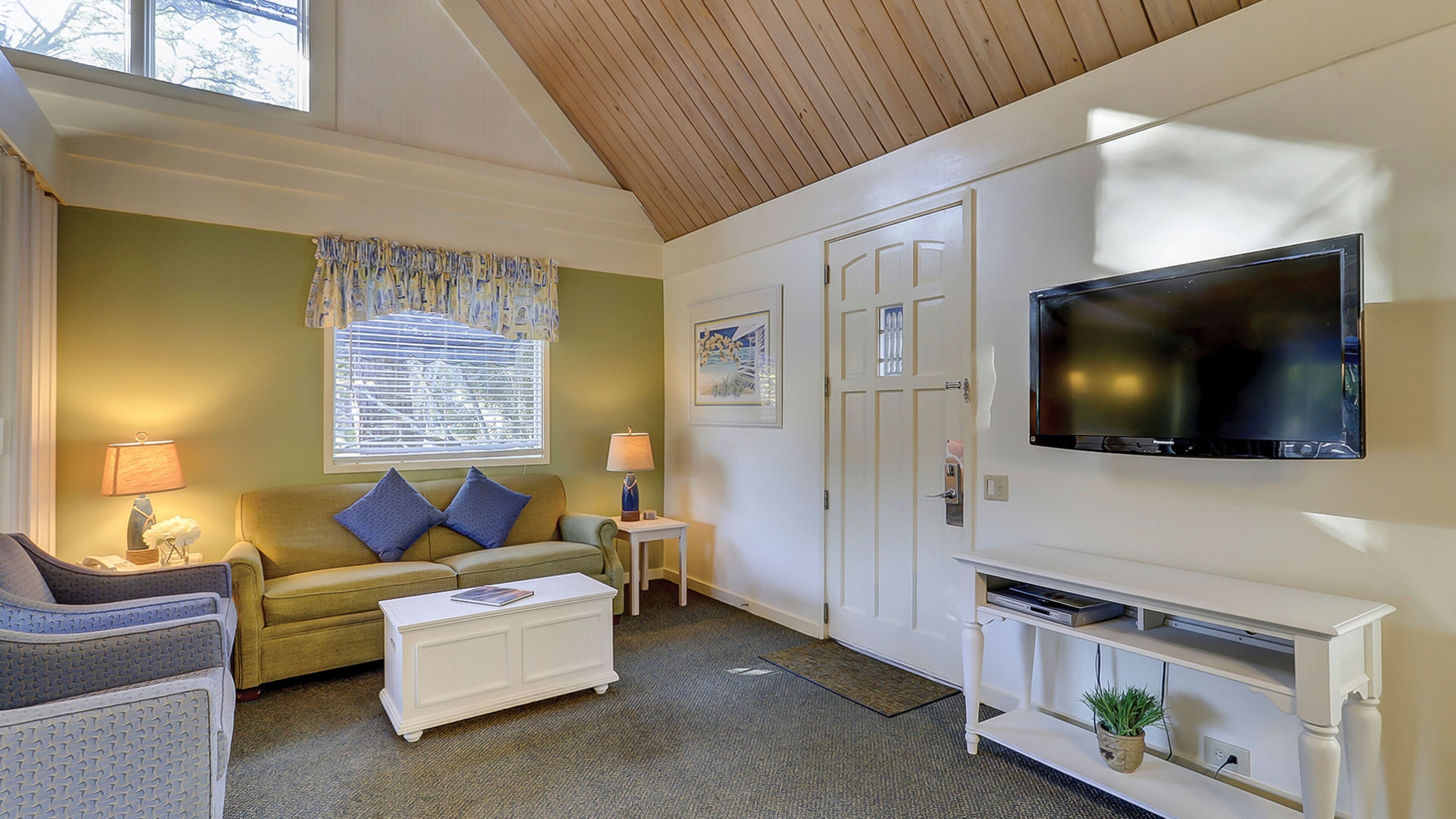 studio with loft | living area | flat-screen tv, dvd player