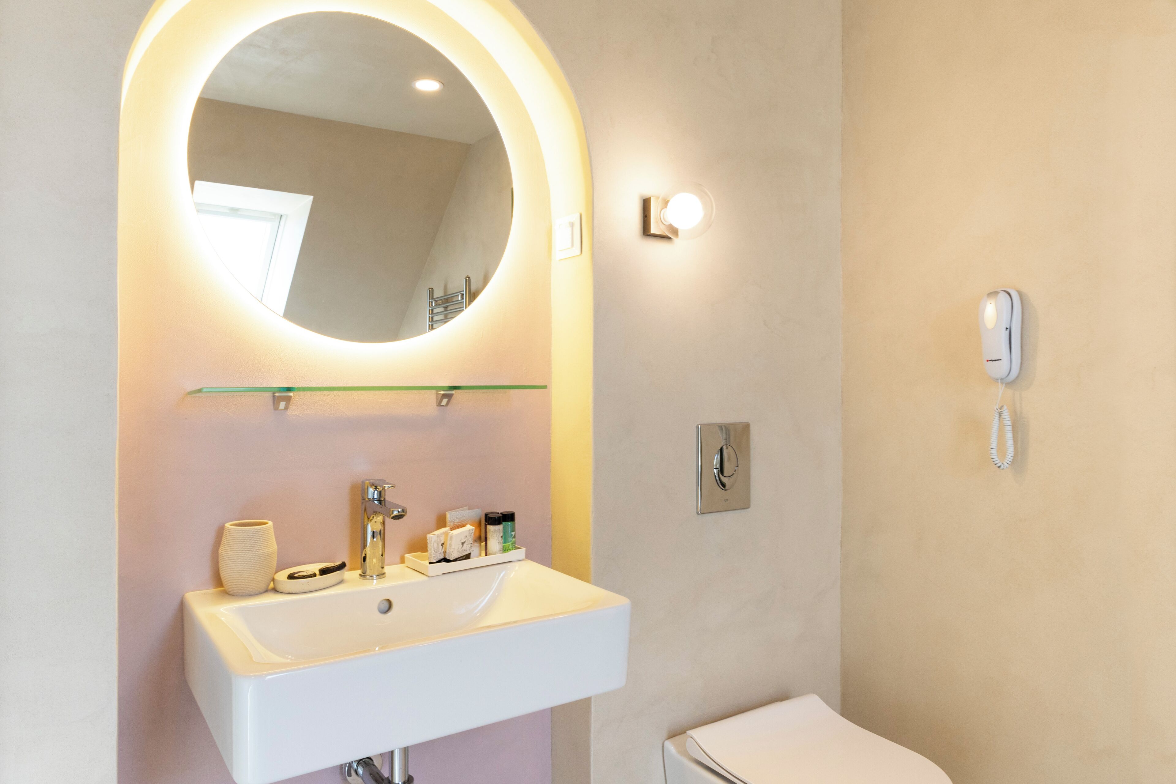luxury apartment | bathroom | shower, designer toiletries, hair dryer, towels