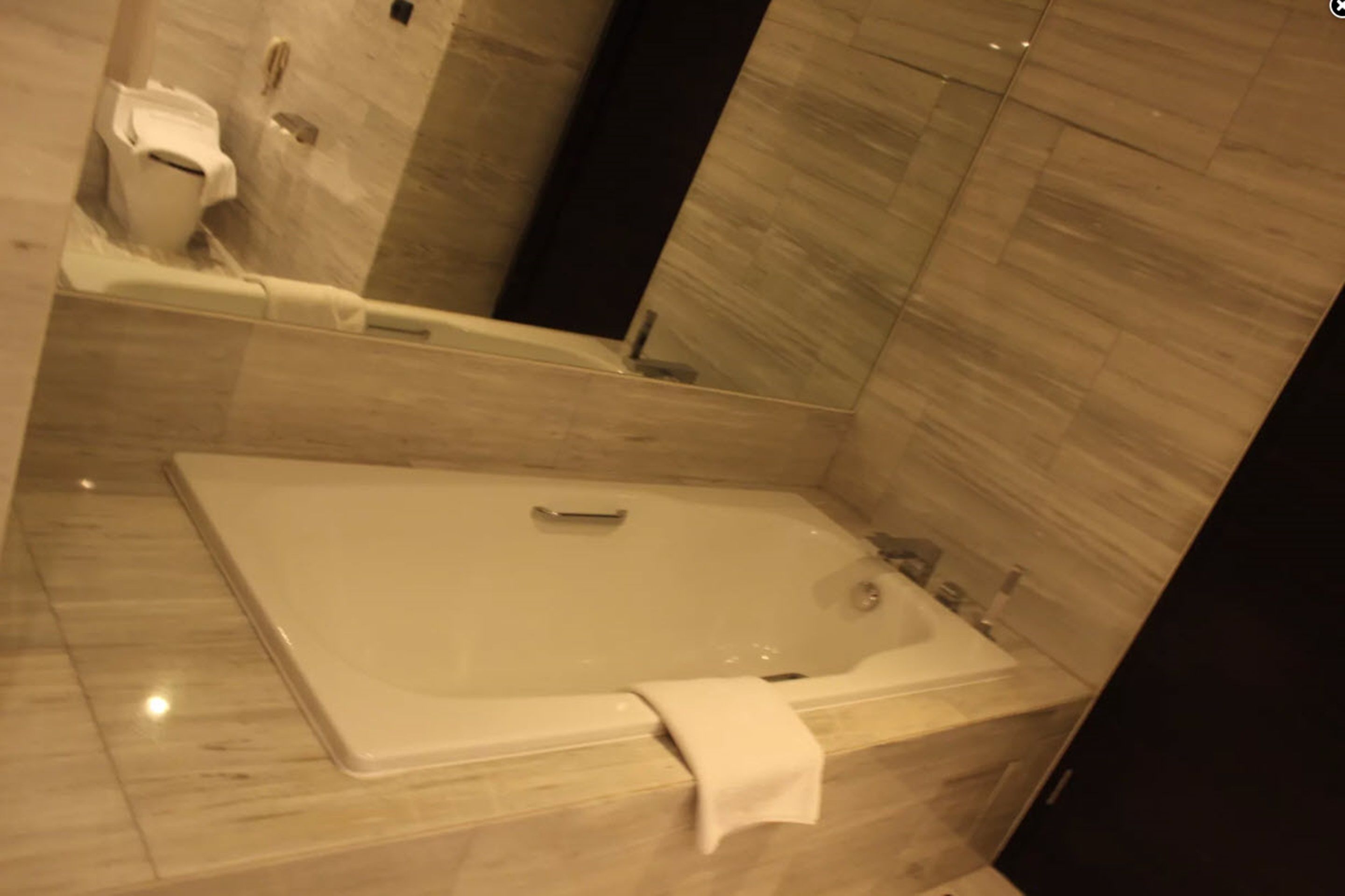 executive suite, 1 king bed | bathroom | separate bathtub and shower, deep-soaking bathtub, rainfall showerhead