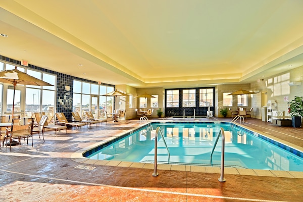 Indoor pool, open 8:00 AM to 10:00 PM, sun loungers