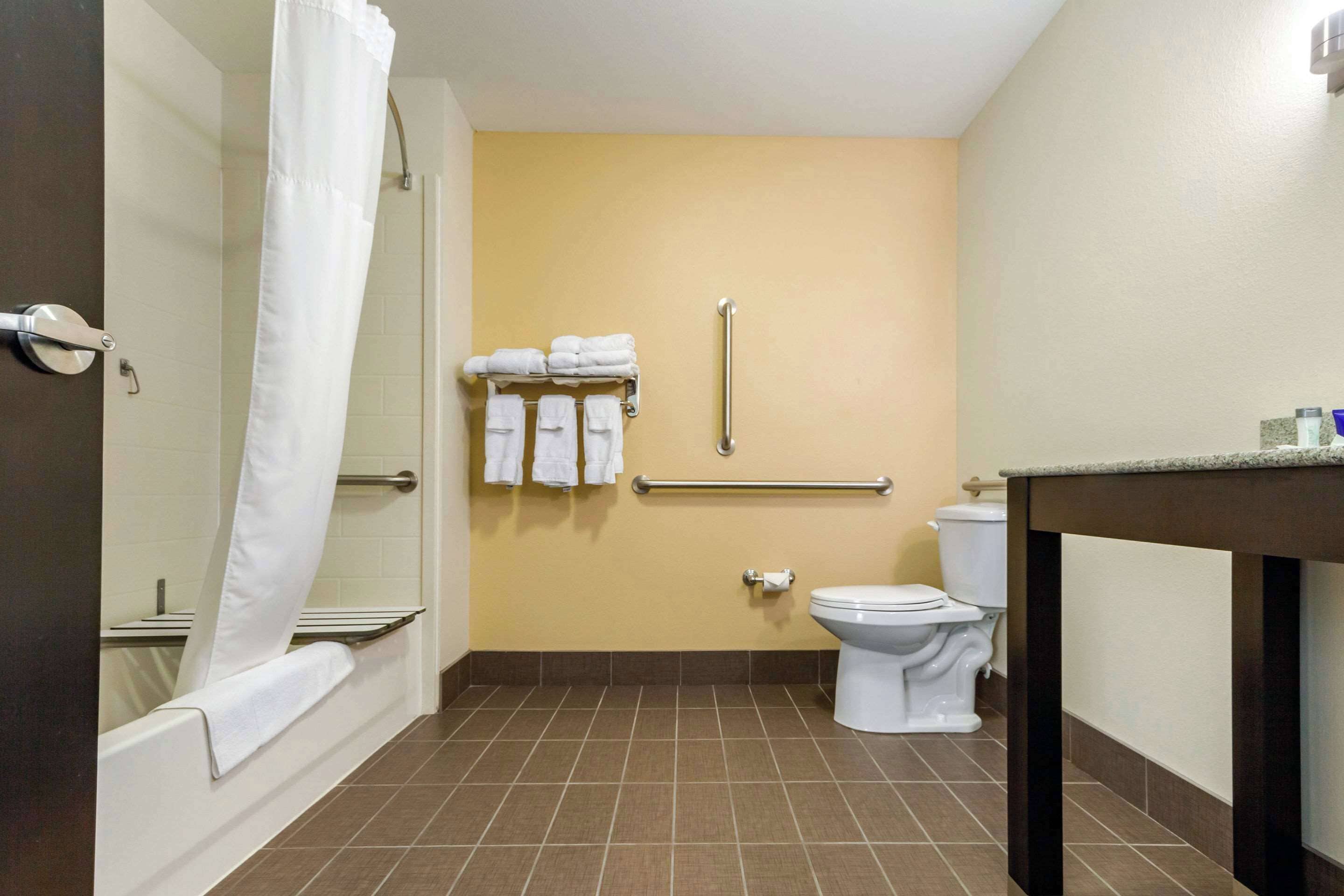 suite, 1 king bed with sofa bed, accessible, non smoking | hypo-allergenic bedding, desk, laptop workspace, blackout curtains