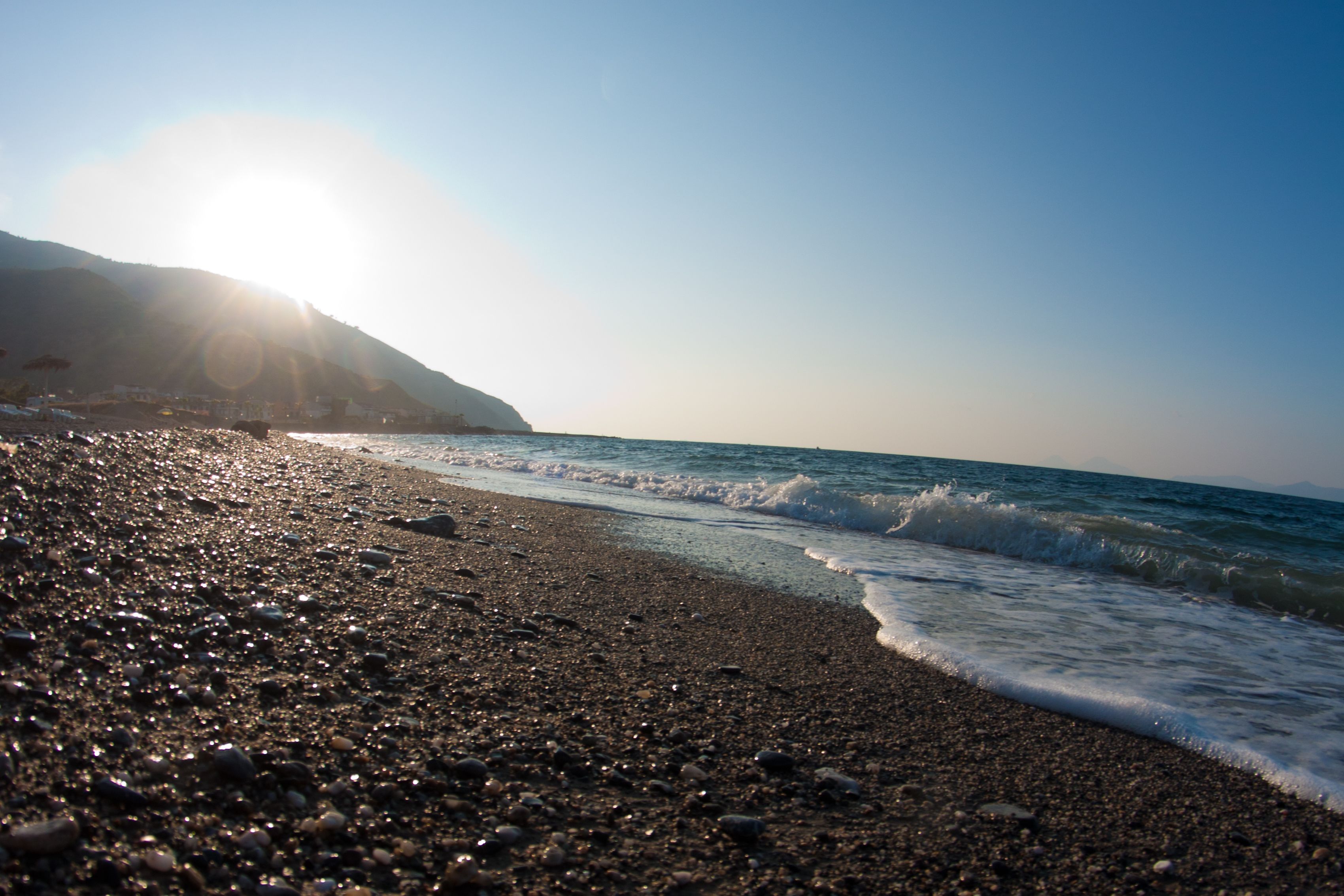 Private beach, sun-loungers, beach umbrellas