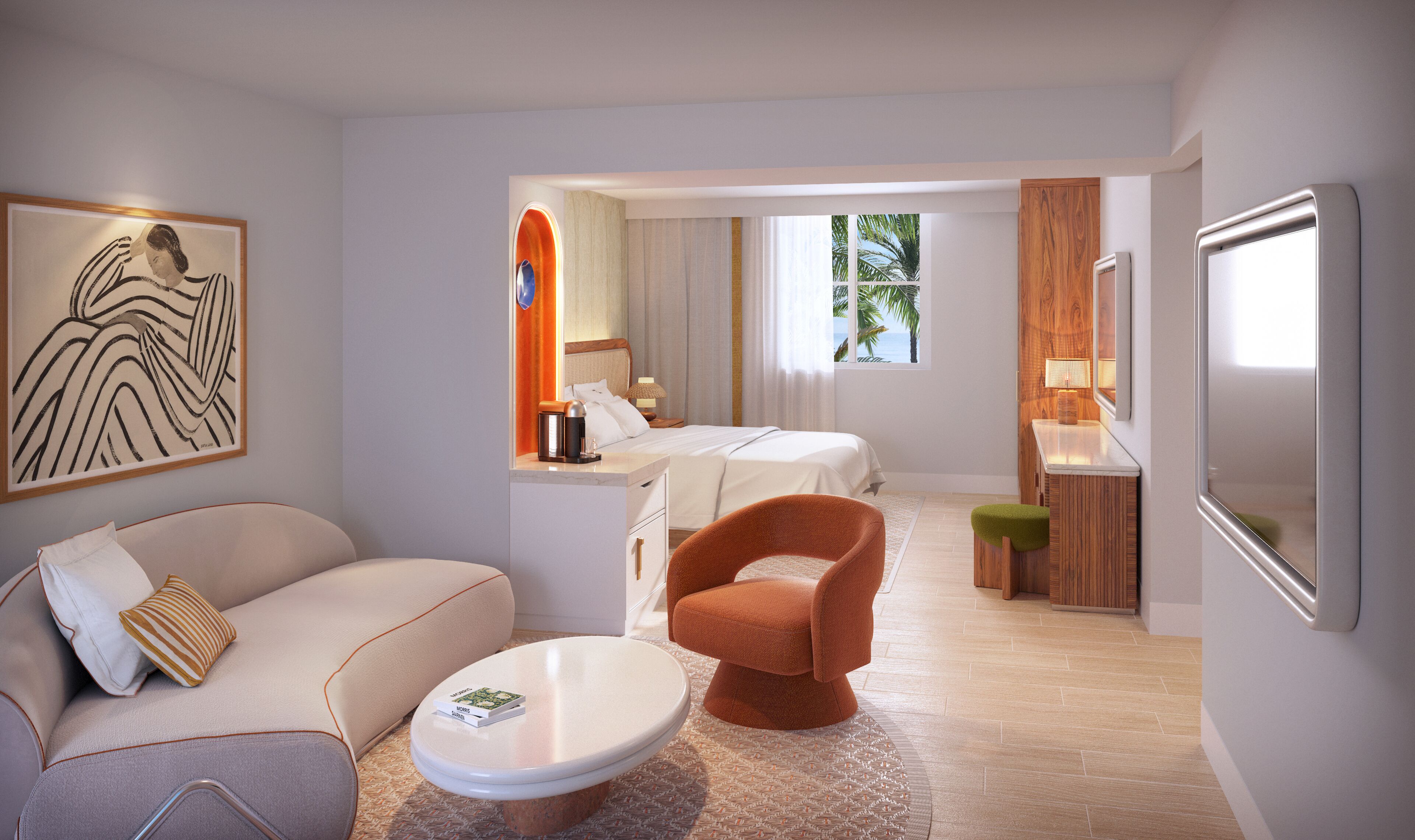 Bungalow, 1 kingsize bed, niet-roken | Een kluis op de kamer, een bureau, verduisterende gordijnen
