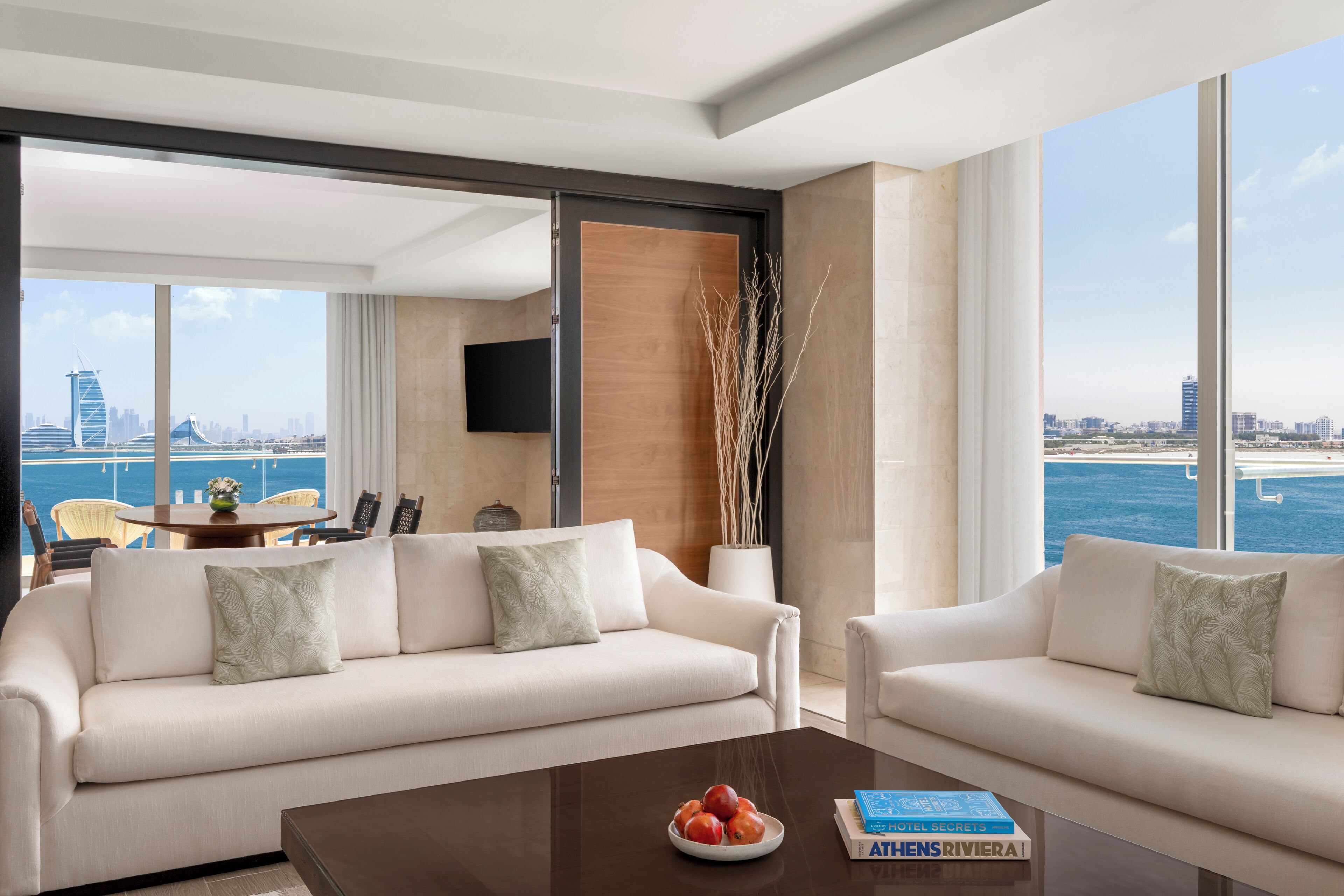 suite, 2 double beds, sea view (panoramic) | living area | 40-inch plasma tv with digital channels, tv