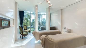 Phòng trị liệu đôi, phòng tắm hơi, bồn tắm thủy lực, phòng xông hơi