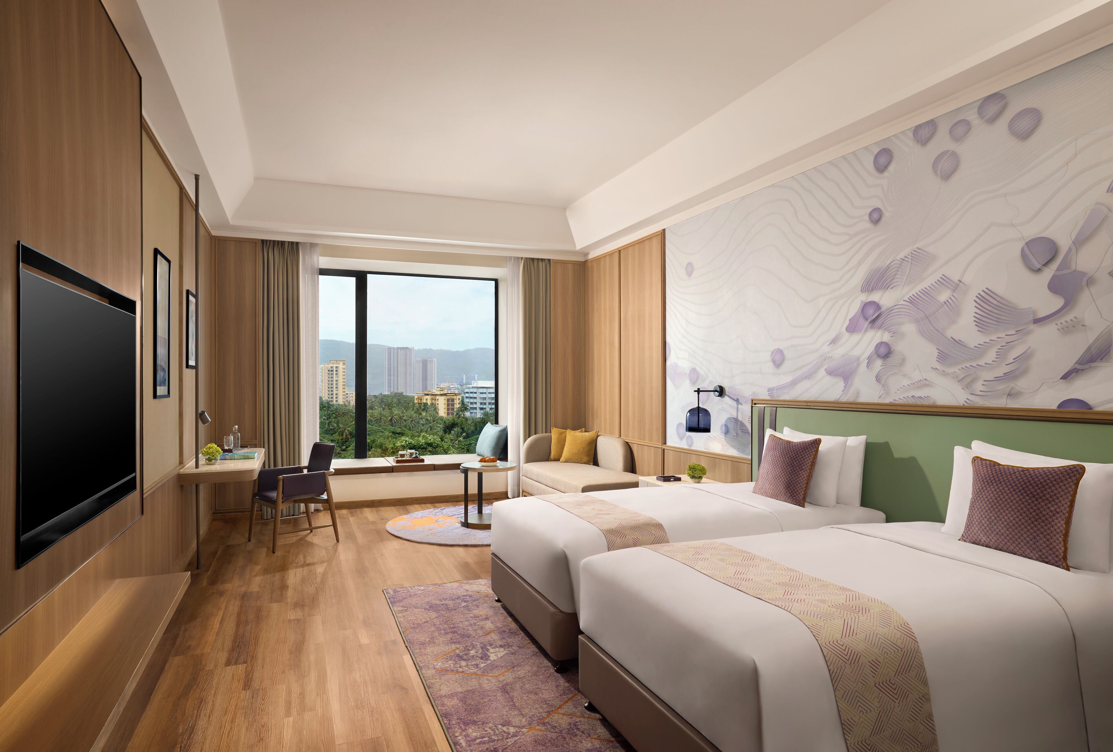 高级双床房 | 迷你吧、客房内保险箱、办公桌、遮光窗帘