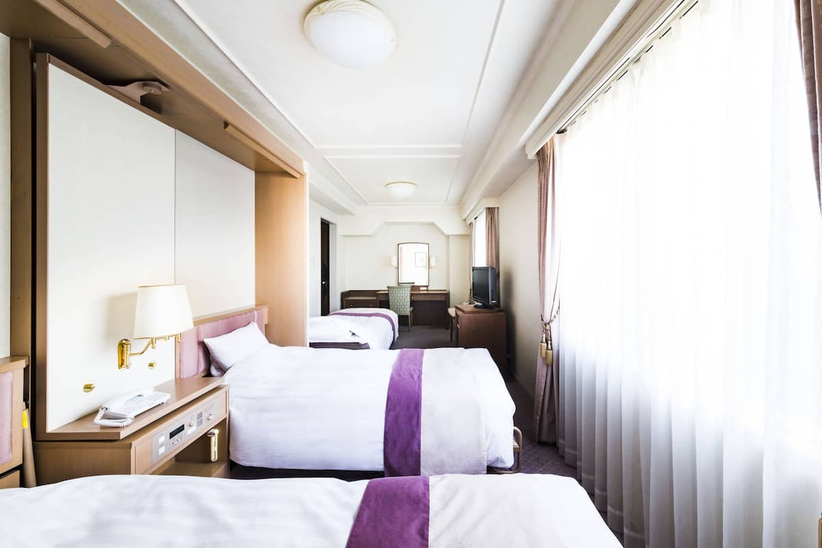 Desk, free WiFi, bed sheets