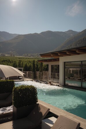 Indoor pool, 2 outdoor pools, open 7:30 AM to 7:30 PM, pool loungers