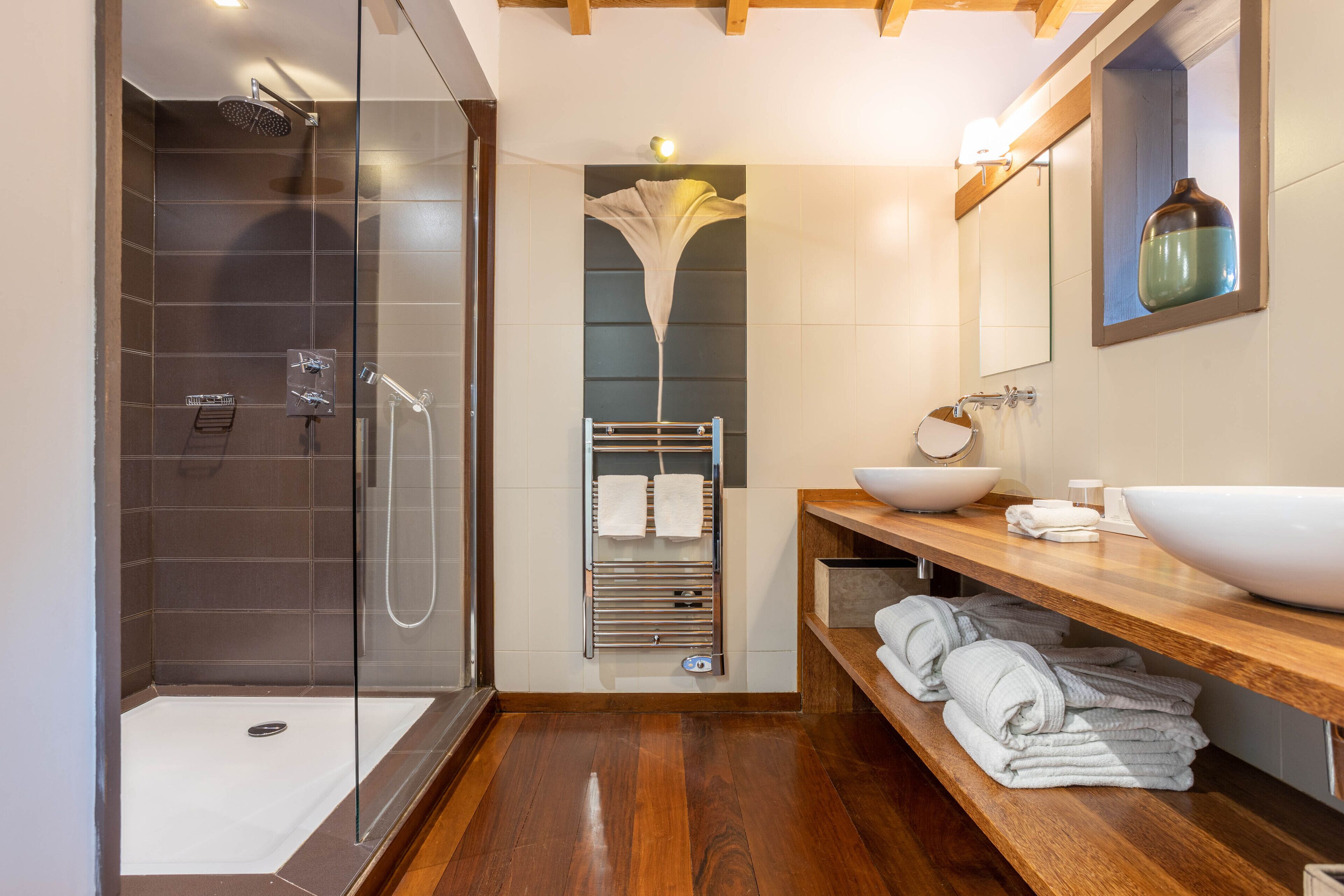 cocoon room with garden view | bathroom | free toiletries, hair dryer, dressing gowns, slippers