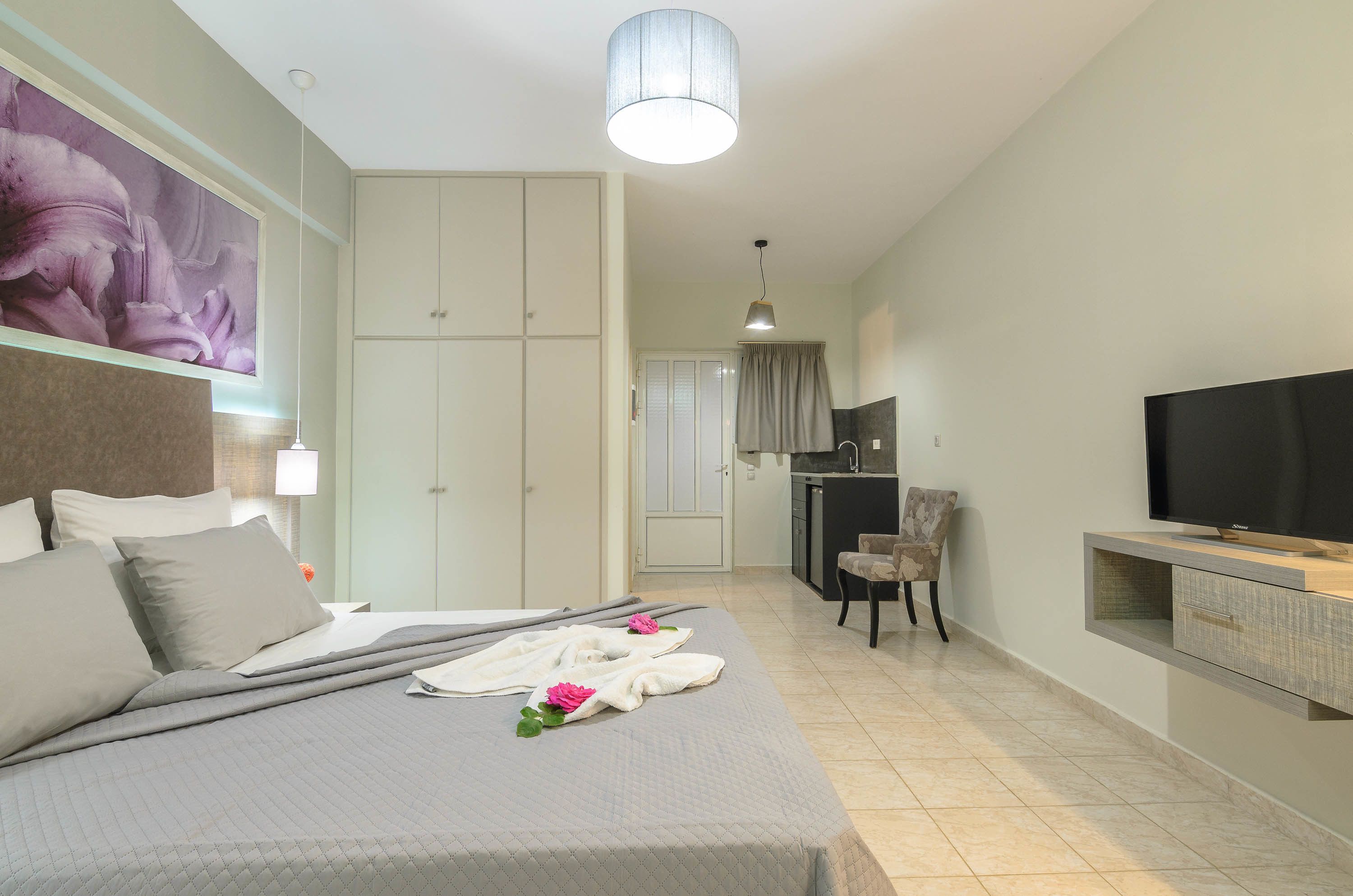 superior studio | private kitchen | fridge, stovetop, electric kettle, cookware/dishes/utensils