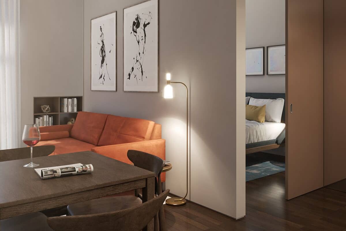 Standard Apartment, 1 Queen Bed with Sofa bed, Non Smoking, City View | Living area