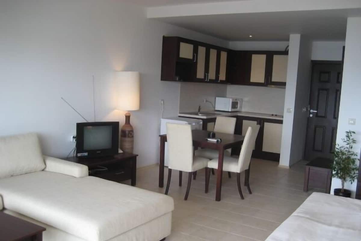 Junior Apartment, 1 Bedroom, Sea View, Beachfront | Living room | TV
