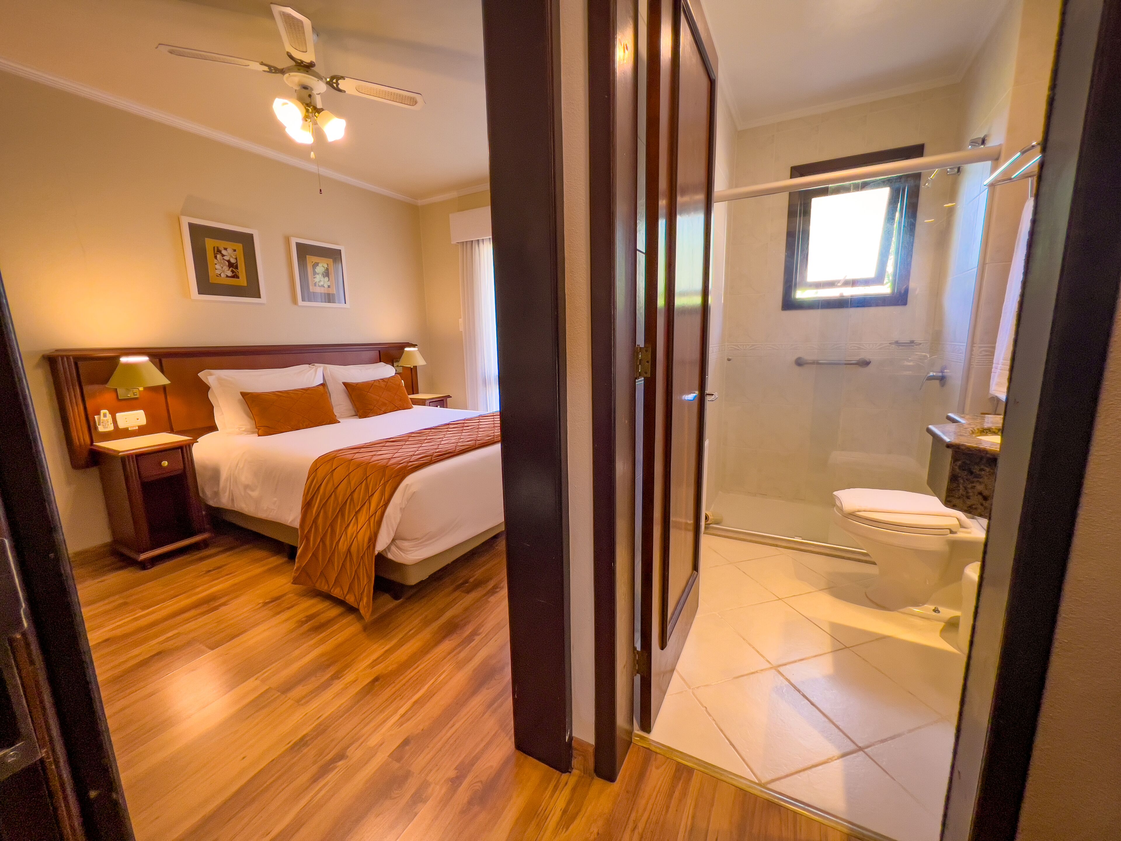 standard apartment | bathroom | shower, free toiletries, hair dryer, towels