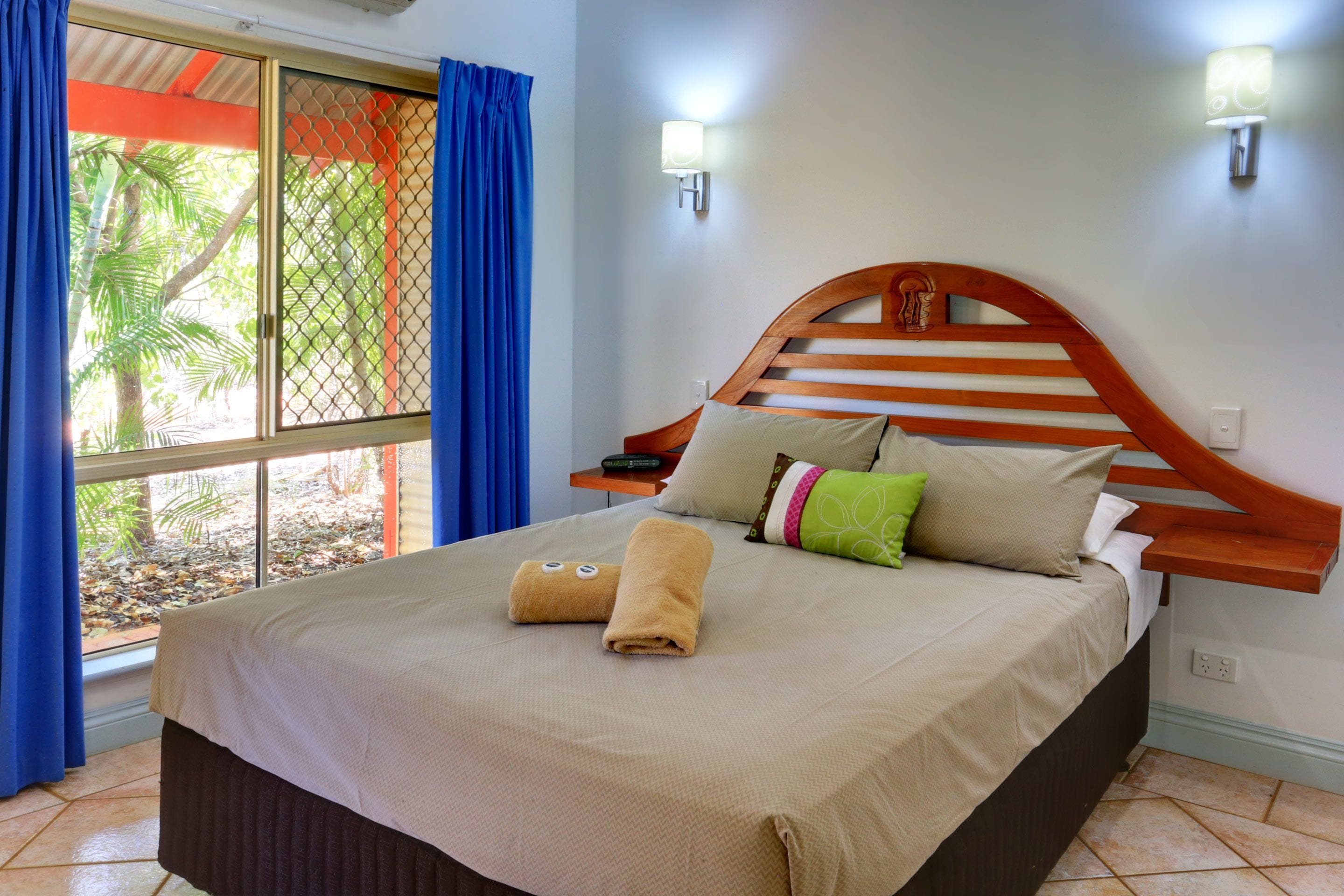 1 bedroom, laptop workspace, blackout curtains, iron/ironing board