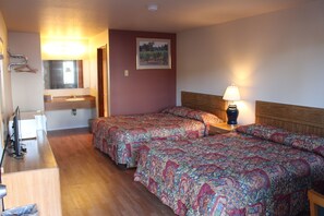 Standard Room, 2 Queen Beds, Non Smoking (Not Pet Friendly) | Living area | 42-inch flat-screen TV with cable channels, TV, Netflix