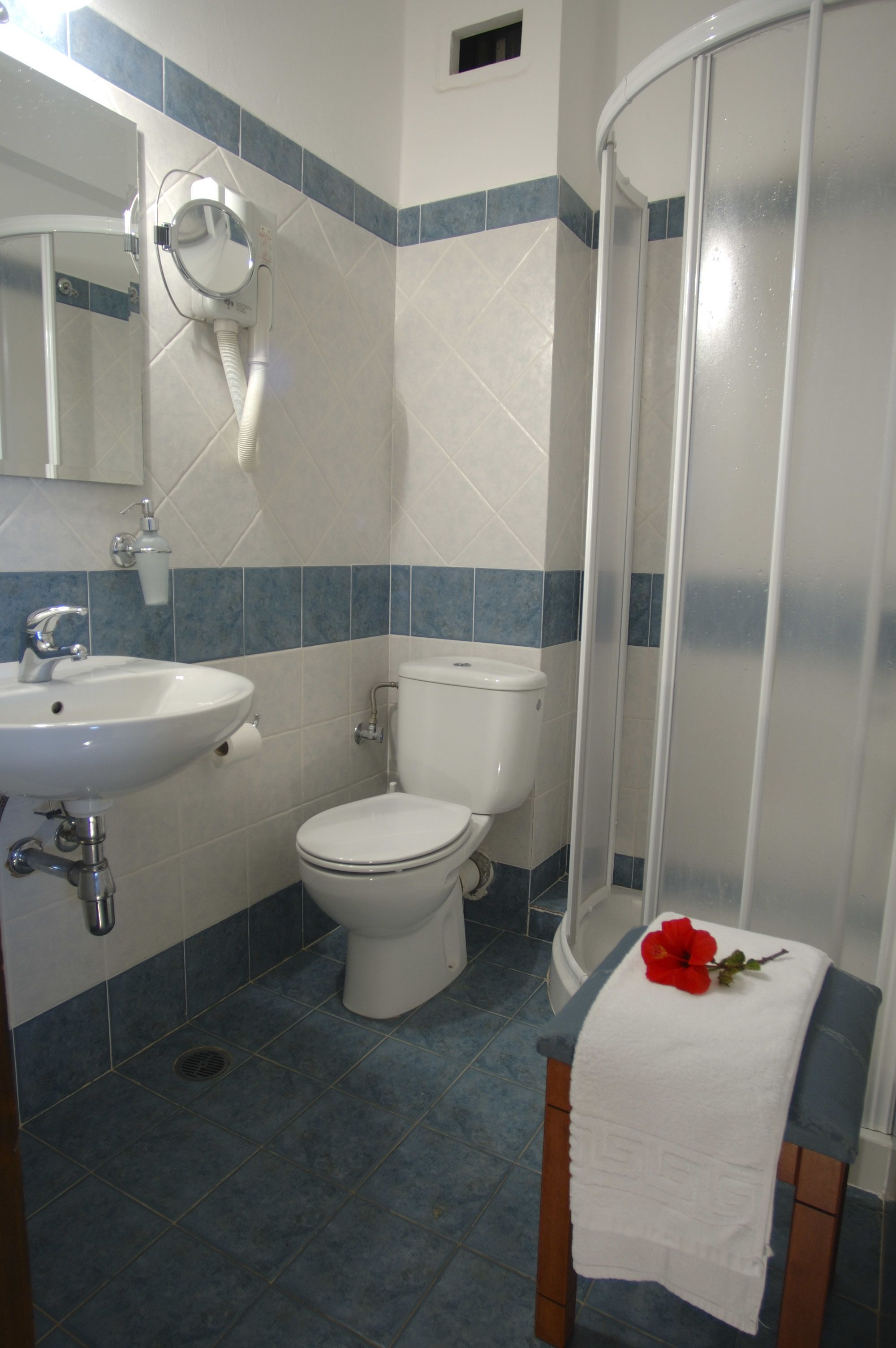 shower, rainfall showerhead, free toiletries, hair dryer