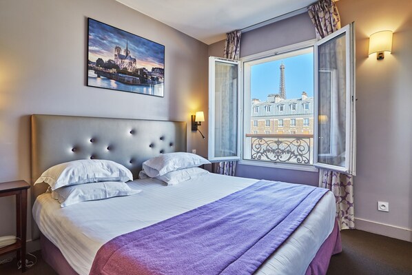 Double Room, nice Eiffel Tower view | Premium bedding, in-room safe, desk, blackout drapes
