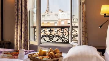 Double Room, nice Eiffel Tower view | Premium bedding, in-room safe, desk, blackout drapes