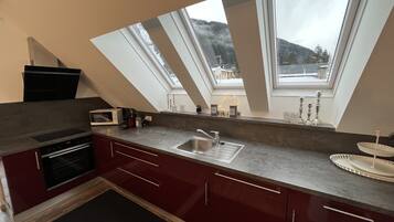 Classic-Chalet, Balkon | Eigene Küche | Großer Kühlschrank, Mikrowelle, Herdplatte, Geschirrspüler