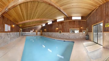 Indoor pool, open noon to 9:00 PM, sun loungers