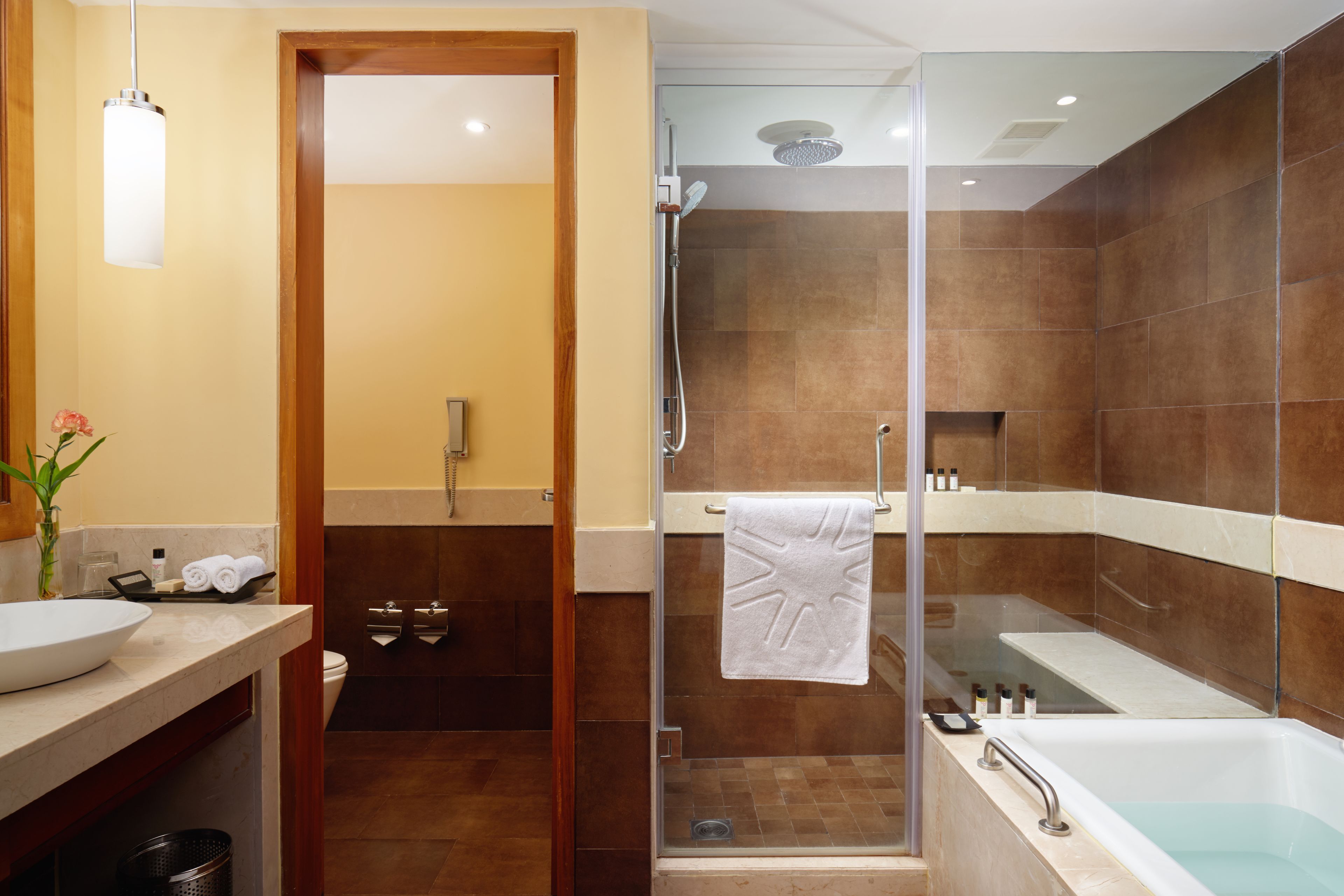 deluxe suite, 1 king bed | bathroom | free toiletries, hair dryer, bathrobes, slippers