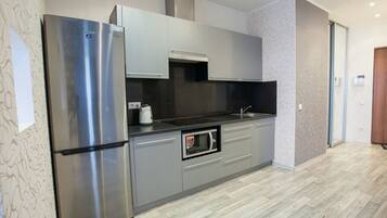 Comfort appartement, 1 slaapkamer, keuken | 1 slaapkamer, luxe beddengoed, donsdekens, Select Comfort-bedden