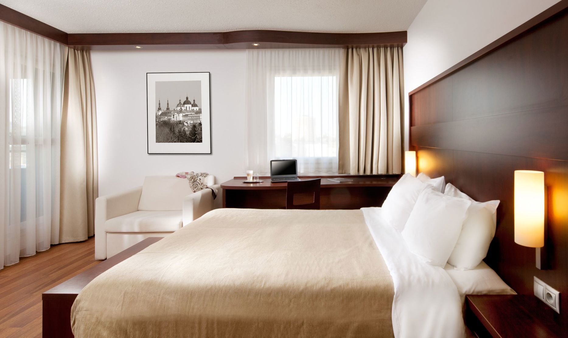 Select Comfort beds, desk, soundproofing, free cots/infant beds