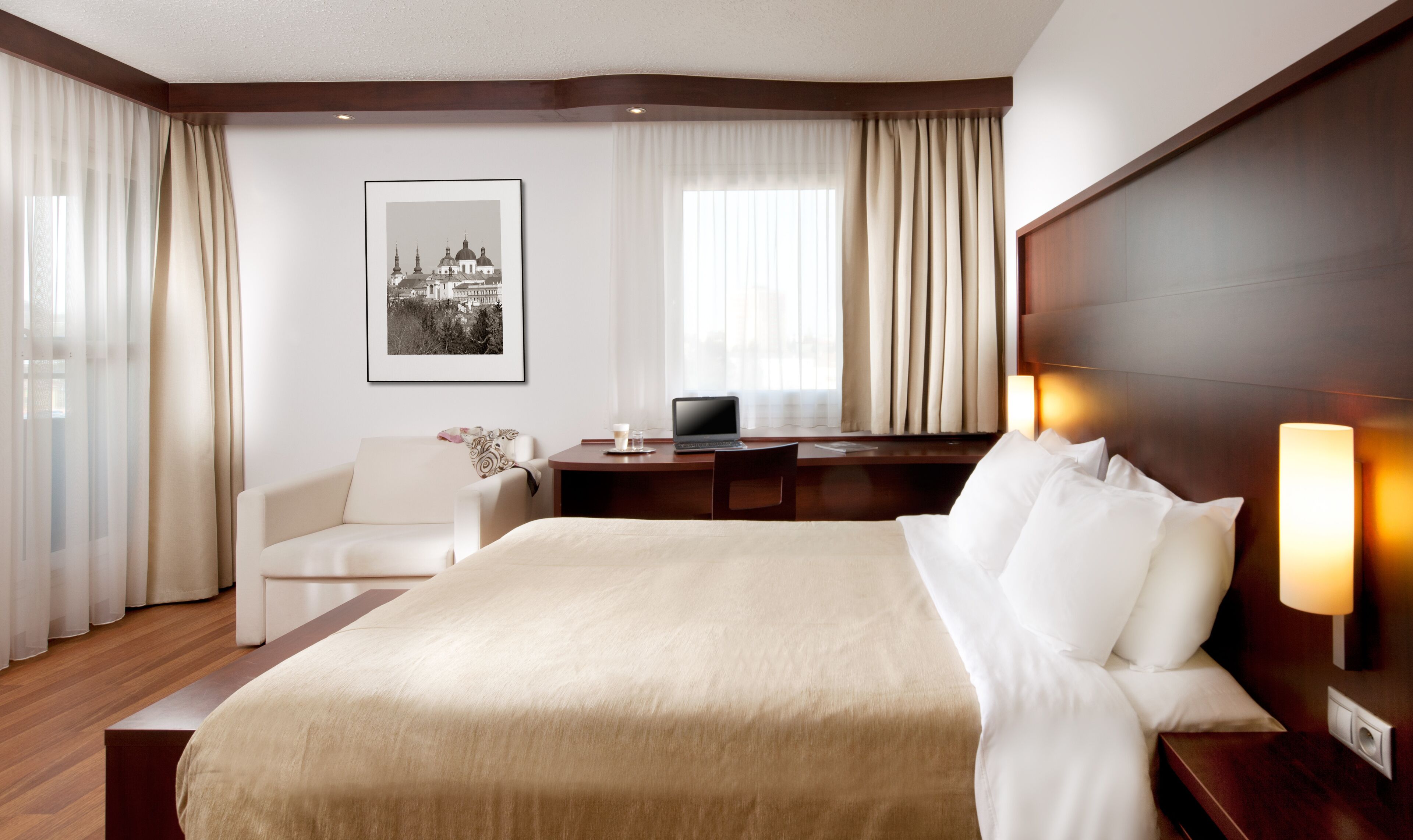 Select Comfort beds, desk, soundproofing, free cots/infant beds