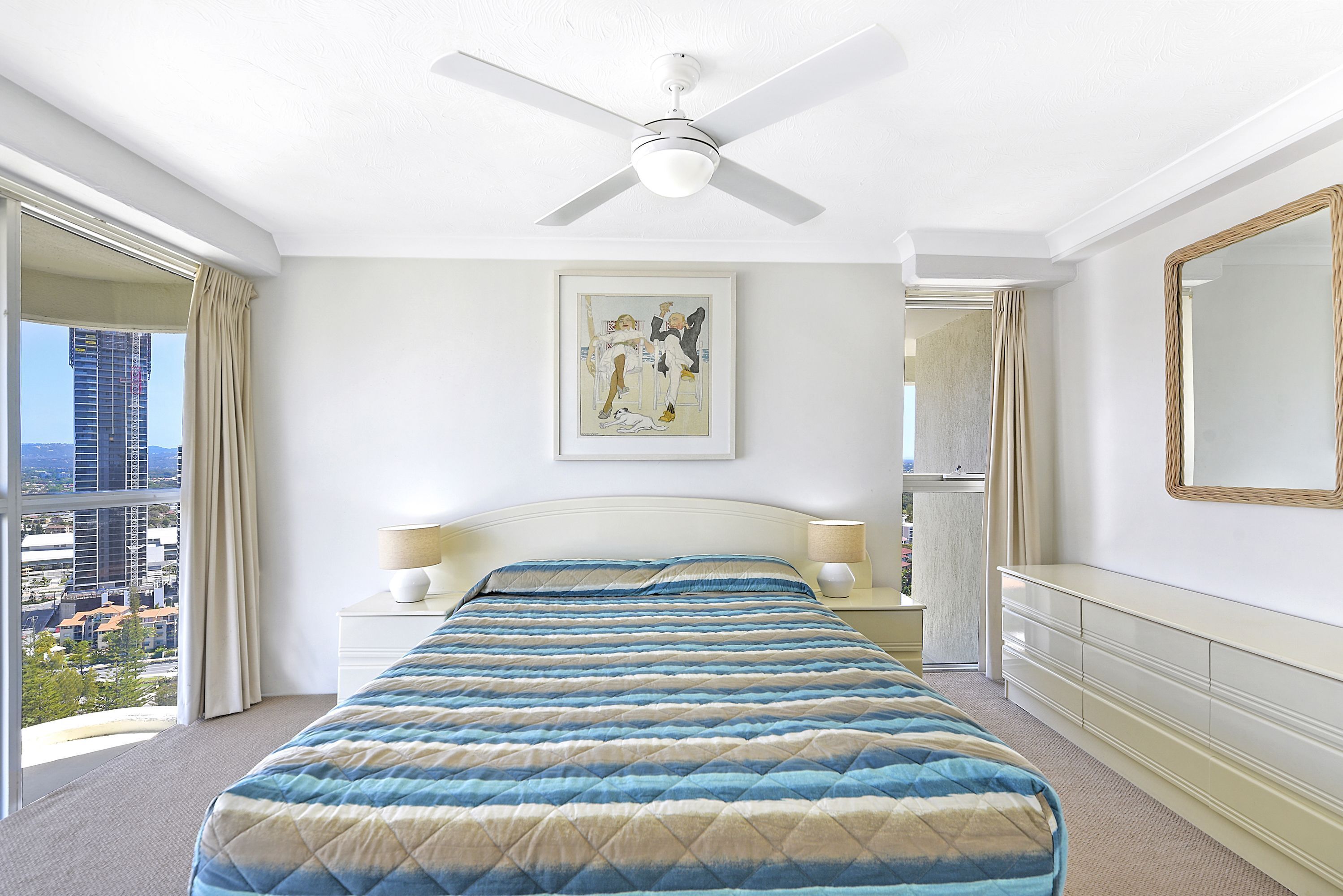 Individually decorated, individually furnished, iron/ironing board