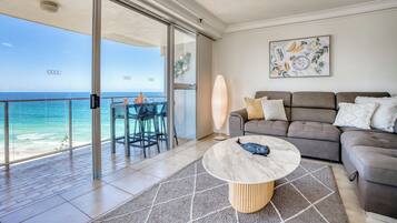 Flat-screen TV, DVD player