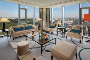 Suite, 2 Single Beds, Tower | Living area | 40-inch LCD TV with digital channels, TV, books