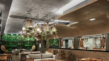 3 restaurantes, se sirven comidas, cenas y mariscos