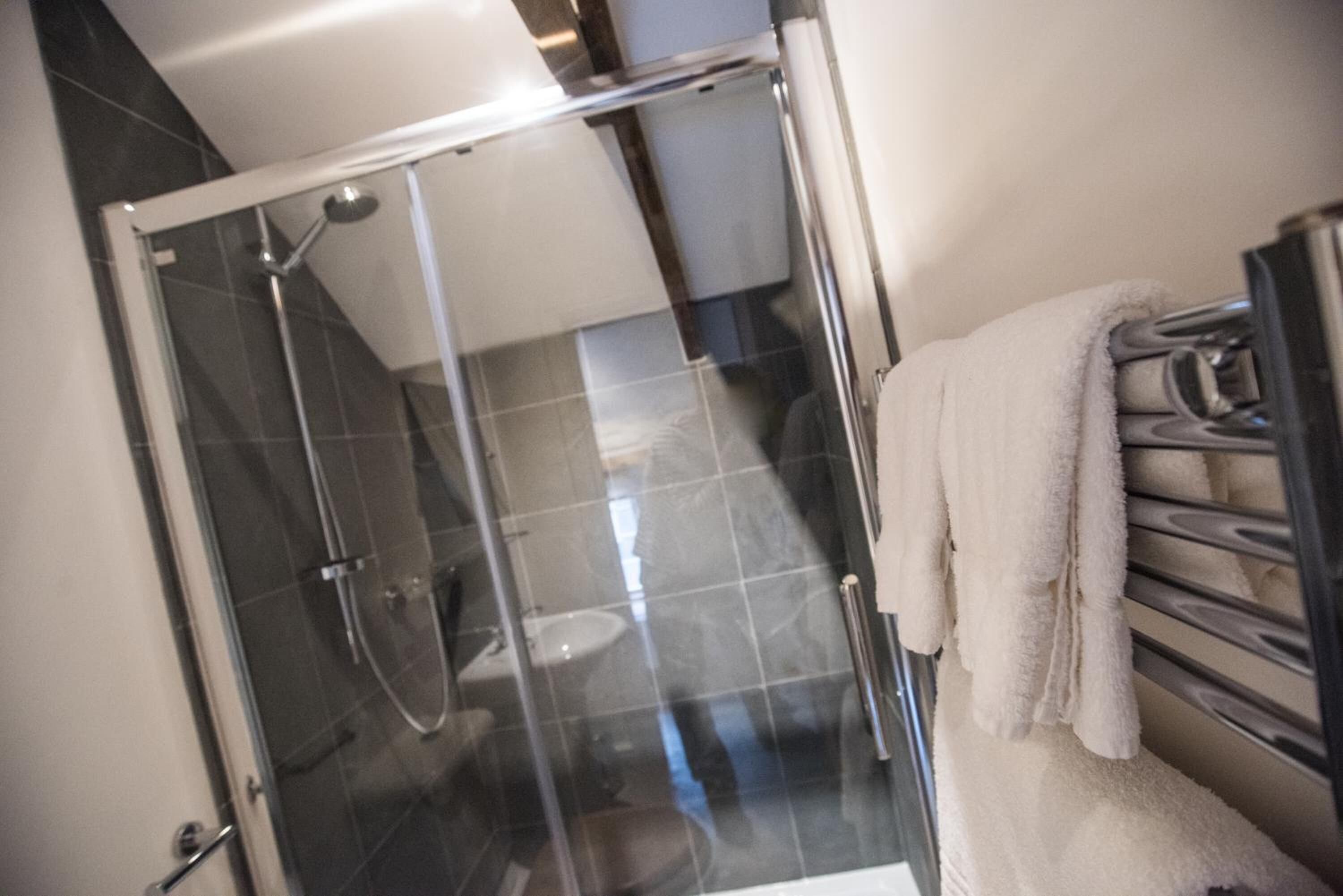 free toiletries, hair dryer, towels